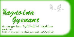 magdolna gyemant business card